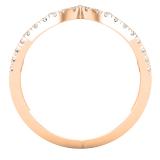 0.20 Carat (cttw) Round White Diamond Ladies Chevron Wedding Band 1/5 CT 10K Rose Gold