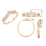 0.20 Carat (cttw) Round White Diamond Ladies Chevron Wedding Band 1/5 CT 10K Rose Gold