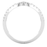 0.20 Carat (cttw) Round White Diamond Ladies Chevron Wedding Band 1/5 CT 10K White Gold