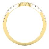 0.20 Carat (cttw) Round White Diamond Ladies Chevron Wedding Band 1/5 CT 18K Yellow Gold