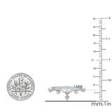 0.10 Carat (cttw) Round White Diamond Ladies Crown Wedding Band 1/10 CT 10K White Gold
