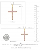 2.5 mm Round Pink Sapphire Ladies Religious Cross Pendant 10K Yellow Gold