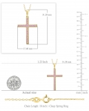 2.5 mm Round Pink Sapphire Ladies Religious Cross Pendant 10K Yellow Gold