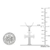 0.10 Carat (ctw) Round White Diamond Ladies Cross Pendant 1/10 CT 10K White Gold