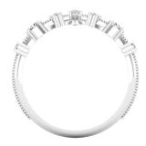 0.20 Carat (ctw) Marquise & Round White Diamond Ladies Wedding Band Chevron Ring 1/5 CT 14K White Gold