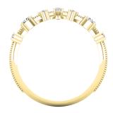 0.20 Carat (ctw) Marquise & Round White Diamond Ladies Wedding Band Chevron Ring 1/5 CT 14K Yellow Gold