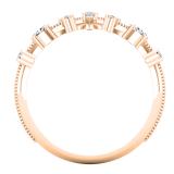 0.20 Carat (ctw) Marquise & Round White Diamond Ladies Wedding Band Chevron Ring 1/5 CT 18K Rose Gold