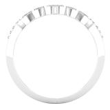 0.10 Carat (ctw) Round White Diamond Ladies Chevron Wedding Band 1/10 CT 10K White Gold