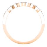 0.10 Carat (ctw) Round White Diamond Ladies Chevron Wedding Band 1/10 CT 18K Rose Gold