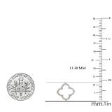 0.10 Carat (ctw) Round White Diamond Ladies Clover Shaped Stud Earrings 1/10 CT 14K Rose Gold
