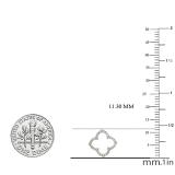 0.10 Carat (ctw) Round White Diamond Ladies Clover Shaped Stud Earrings 1/10 CT 14K Yellow Gold