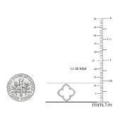 0.10 Carat (ctw) Round White Diamond Ladies Clover Shaped Stud Earrings 1/10 CT 18K White Gold