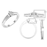 0.25 Carat (ctw) Marquise & Princess Diamond Ladies Bridal Engagement Ring 1/4 CT 14K White Gold