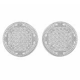 0.50 Carat (ctw) Round White Diamond Mens Cluster Stud Earrings 1/2 CT Sterling Silver