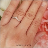 0.15 Carat (ctw) Pear & Round White Diamond Ladies Beaded Crown Engagement Ring 18K White Gold