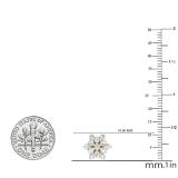 0.80 Carat (ctw) Round White Diamond Ladies Flower Cluster Stud Earrings 3/4 CT 10K Yellow Gold