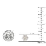 0.80 Carat (ctw) Round White Diamond Ladies Flower Cluster Stud Earrings 3/4 CT 18K Rose Gold