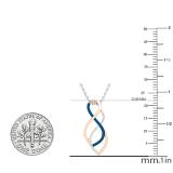 0.10 Carat (ctw) Round Blue & White Diamond Ladies Infinity Swirl Pendant 1/10 CT 10K Rose Gold