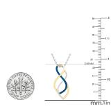 0.10 Carat (ctw) Round Blue & White Diamond Ladies Infinity Swirl Pendant 1/10 CT, 10K Yellow Gold