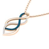 0.10 Carat (ctw) Round Blue & White Diamond Ladies Infinity Swirl Pendant 1/10 CT 10K Rose Gold