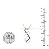 0.10 Carat (ctw) Round Blue & White Diamond Ladies Infinity Swirl Pendant 1/10 CT 10K Rose Gold