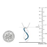 0.10 Carat (ctw) Round Blue & White Diamond Ladies Infinity Swirl Pendant 1/10 CT, 18K White Gold