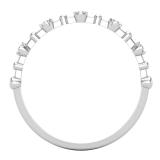 0.05 Carat (ctw) Round White Diamond Bead Dot Stackable Wedding Band 10K White Gold