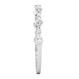0.05 Carat (ctw) Round White Diamond Bead Dot Stackable Wedding Band 10K White Gold