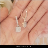 0.30 Carat (ctw) Round Diamond Ladies Octagon Shape Dangling Drop Earrings 1/3 CT 18K Rose Gold