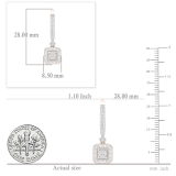 0.30 Carat (ctw) Round Diamond Ladies Octagon Shape Dangling Drop Earrings 1/3 CT 18K Rose Gold