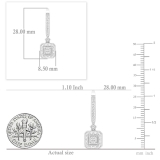 0.30 Carat (ctw) Round Diamond Ladies Octagon Shape Dangling Drop Earrings 1/3 CT Sterling Silver
