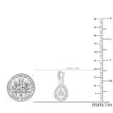 0.15 Carat (ctw) Round White Diamond Ladies Infinity Teardrop Earrings 10K White Gold