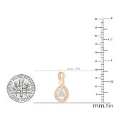 0.15 Carat (ctw) Round White Diamond Ladies Infinity Teardrop Earrings 18K Rose Gold