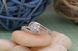 0.35 Carat (ctw) Round White Diamond Ladies Cluster Flower Engagement Ring 1/3 CT 10K White Gold