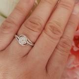 0.35 Carat (ctw) Round White Diamond Ladies Cluster Flower Engagement Ring 1/3 CT 10K White Gold