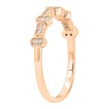 0.05 Carat (ctw) Round White Diamond Ladies Vintage Style Anniversary Wedding Band 10K Rose Gold