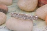 0.05 Carat (ctw) Round White Diamond Ladies Vintage Style Anniversary Wedding Band 10K White Gold