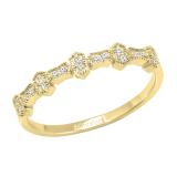 0.05 Carat (ctw) Round White Diamond Ladies Vintage Style Anniversary Wedding Band 10K Yellow Gold