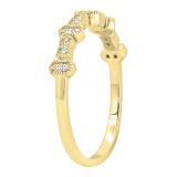 0.05 Carat (ctw) Round White Diamond Ladies Vintage Style Anniversary Wedding Band 10K Yellow Gold