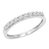 0.35 Carat (ctw) Round White Diamond Ladies Bridal Anniversary Wedding Band 1/3 CT 10K White Gold