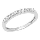 0.30 Carat (ctw) Round White Diamond Wedding Anniversary Stackable Band 10K White Gold