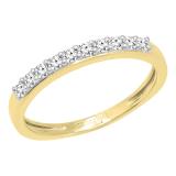 0.30 Carat (ctw) Round White Diamond Wedding Anniversary Stackable Band 14K Yellow Gold
