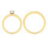 0.10 Carat (ctw) Round Diamond Men's & Women's Engagement Ring Trio Bridal Set 1/10 CT 10K Yellow Gold