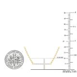 0.05 Carat (ctw) Round White Diamond Ladies Religious Cross Pendant 10K Yellow Gold