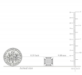 0.14 Carat (ctw) Round White Diamond Mens Square Cluster Stud Earrings Sterling Silver