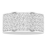1.03 Carat (ctw) Round White Diamond Bridal Five Row Anniversary Wedding Band 1 CT Sterling Silver
