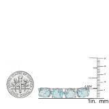 8X6 mm Each Oval Blue Topaz Ladies Tennis Bracelet, Sterling Silver