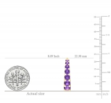 Round Amethyst Ladies In And Out Huggies Hoop Earrings 10K Yellow Gold