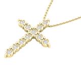0.50 Carat (ctw) Round Diamond Ladies Cross Pendant 1/2 CT (Gold Chain Included) 14K Yellow Gold