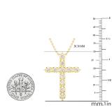 0.50 Carat (ctw) Round Diamond Ladies Cross Pendant 1/2 CT (Gold Chain Included) 14K Yellow Gold